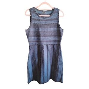 NWOT Ann Taylor Dress Medium Blue Textured Sleeveless Fit Flare Career